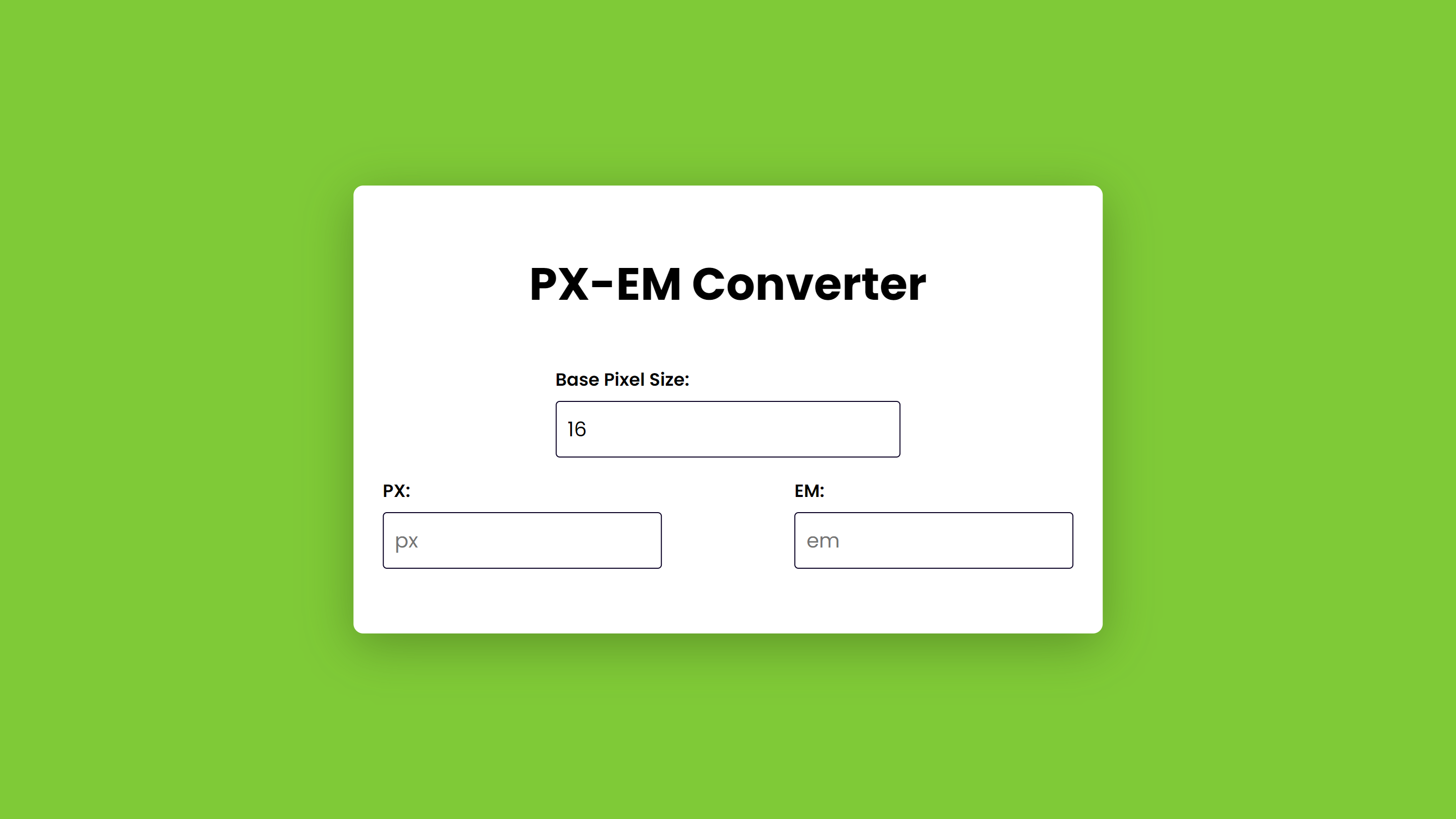 Pixel to em Converter