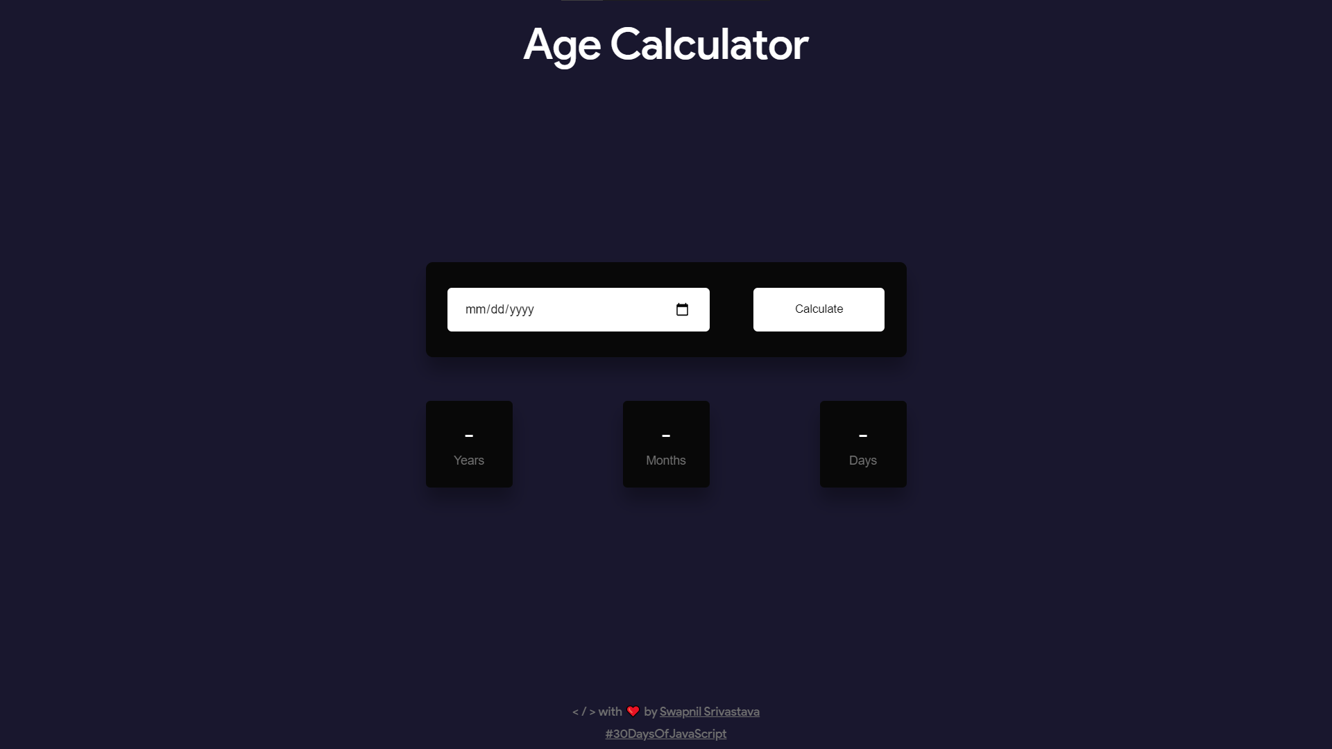 Age Calculator